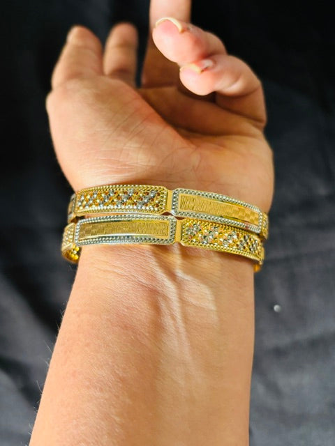 Elevate your traditional look with this premium anti-tarnish kada, crafted with one gram gold plating