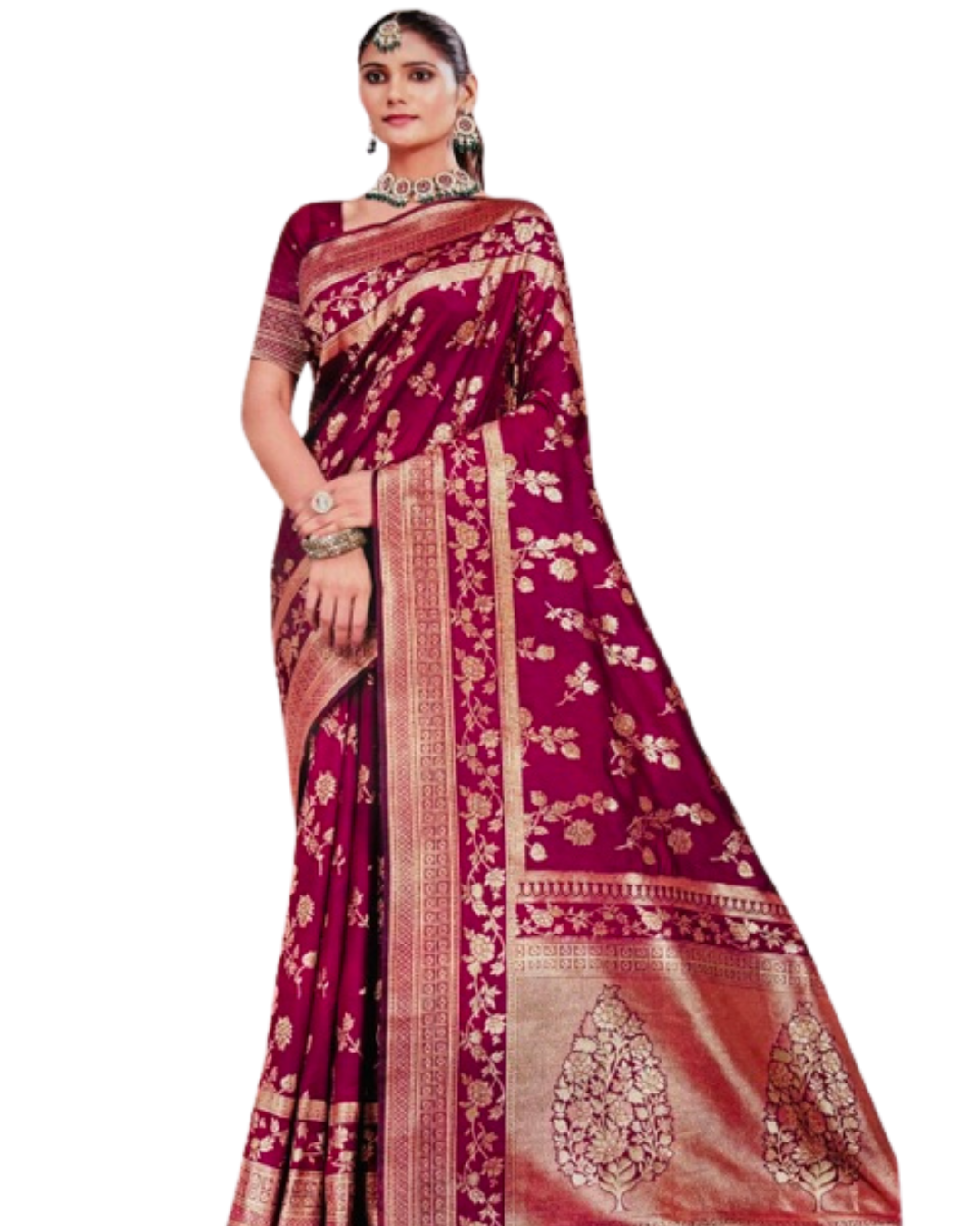 Sara Silk Saree with unstitched Blouse