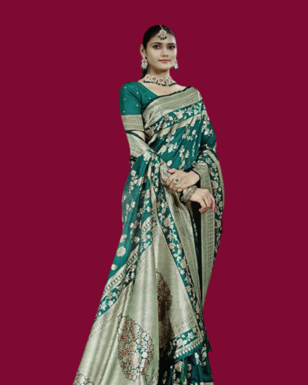 Sara Silk Saree with unstitched Blouse