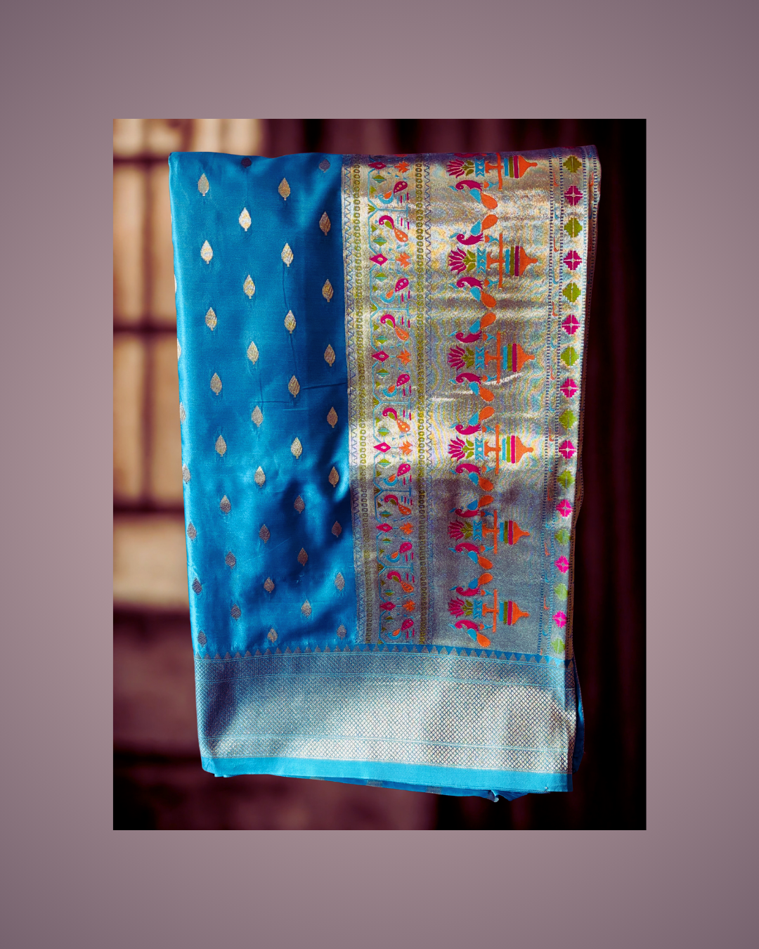Paithani Silk with unstitched Blouse