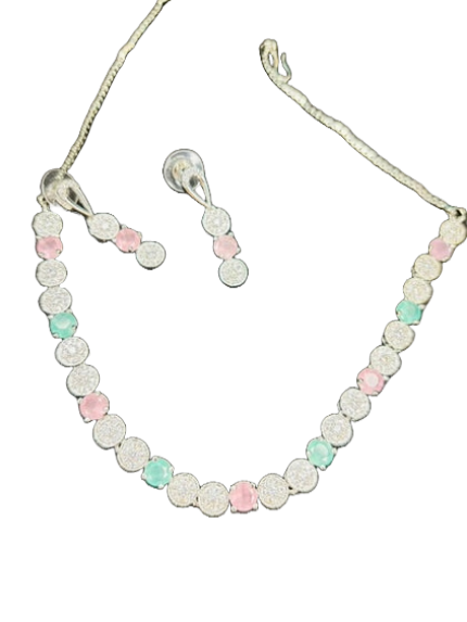 Multi-Color American Diamond Necklace Set