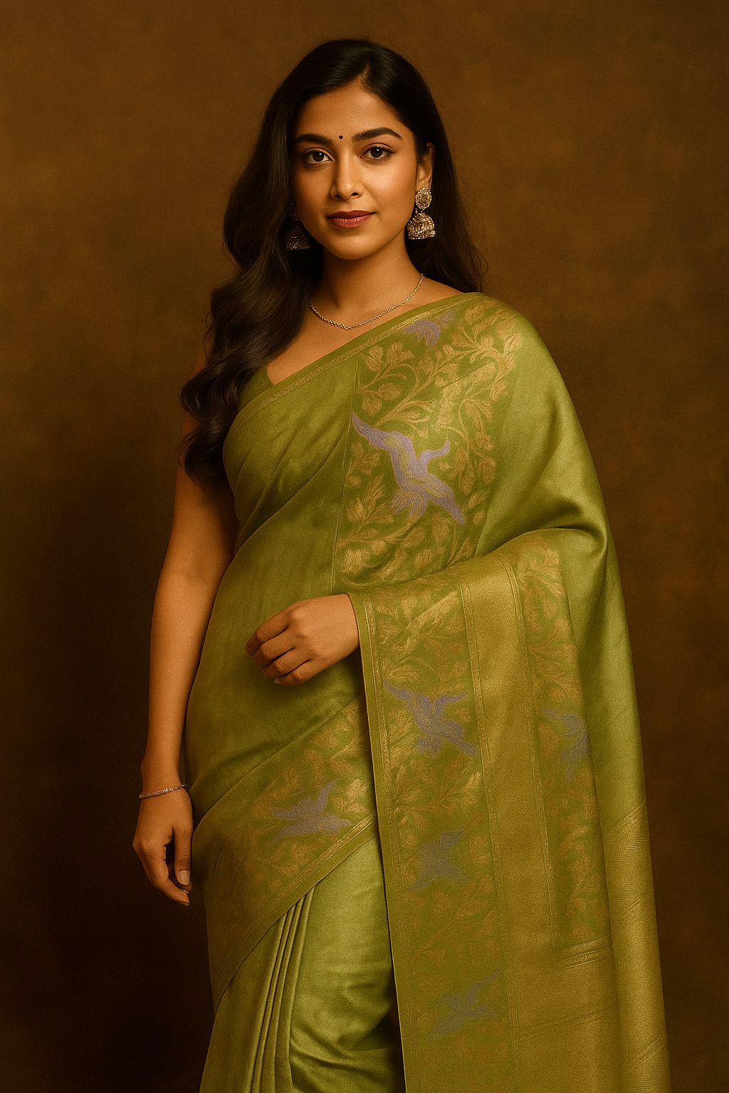 Rivayat Muslin Satin Silk Saree with Unstitched Blouse – Timeless Grace & Lustrous Drape
