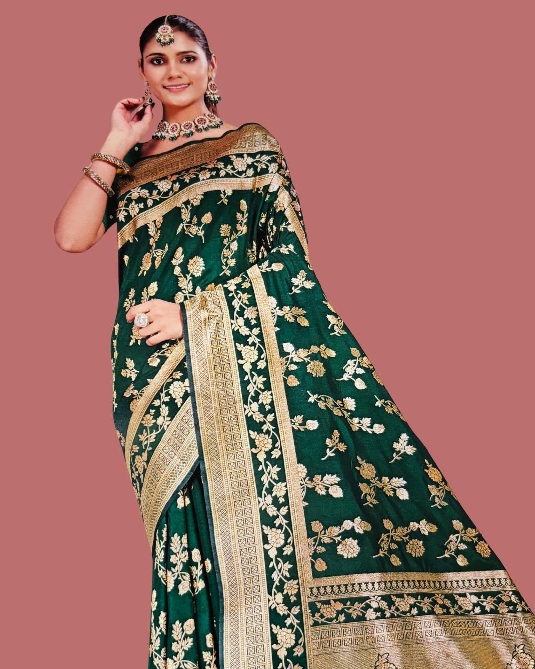 Sara Silk Saree with unstitched Blouse