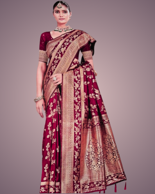 Sara Silk Saree with unstitched Blouse