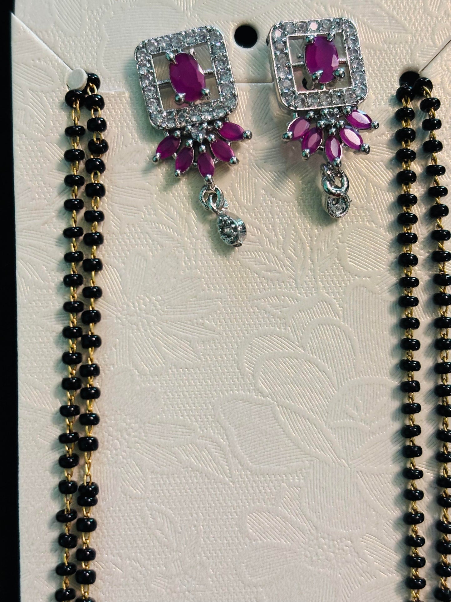 American Diamond Mangal Sutra with Earrings