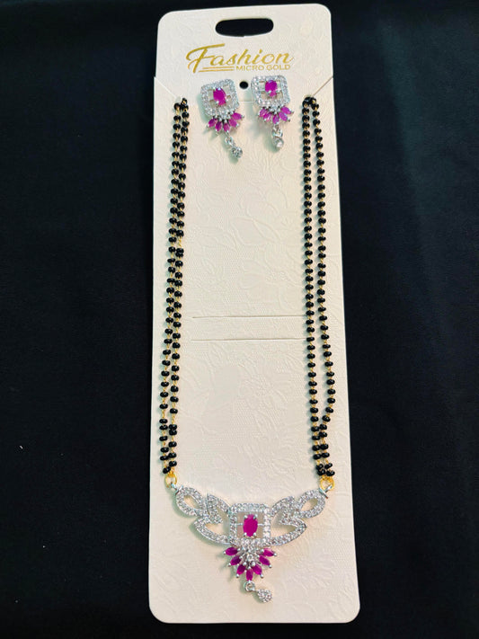American Diamond Mangal Sutra with Earrings