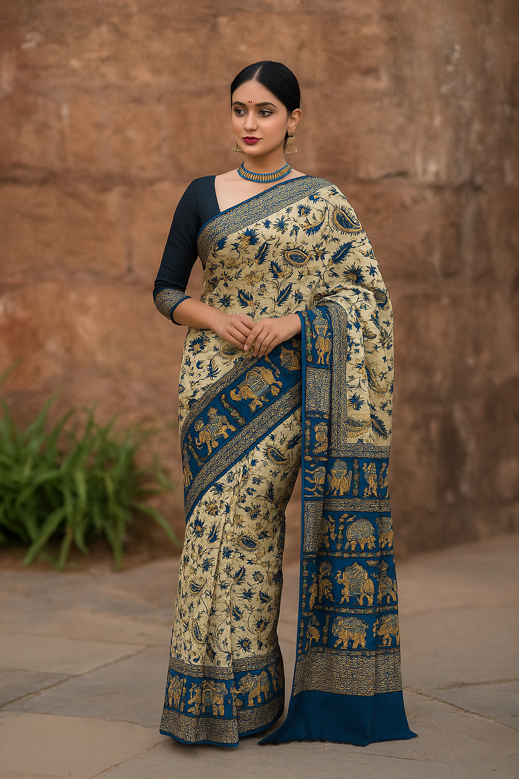 :  🌿 Coconut Thread Hand Crafted Saree