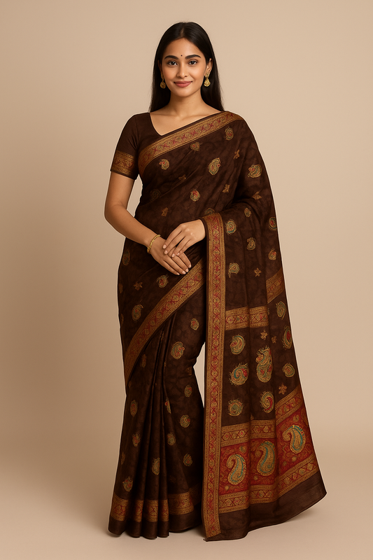 Pashmina Feel Soft Silk Saree with unstitched blouse