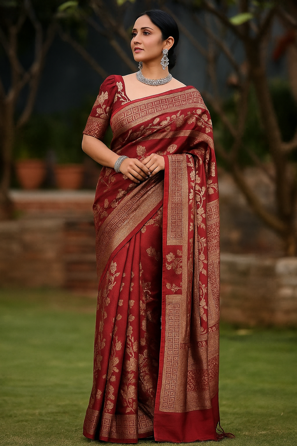 Sara Silk Saree with unstitched Blouse